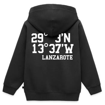 Lanzarote Kanaren Kanarische Inseln Urlaub - Kinder Premium Organic Zip Hoodie - Schwarz - Hinten - AI Model Kid Male (0cm)