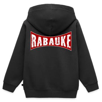 Rabauke - Kinder Premium Organic Zip Hoodie - Schwarz - Hinten - AI Model Kid Male (0cm)