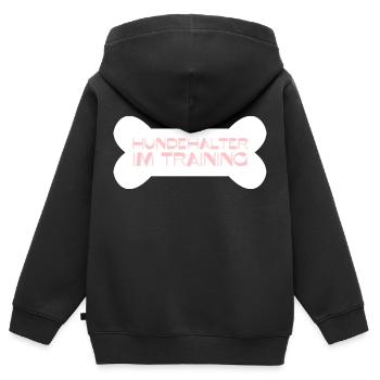 Hundehalter im Training - Kinder Premium Organic Zip Hoodie - Schwarz - Hinten - AI Model Kid Male (0cm)