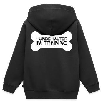 Hundehalter im Training - Kinder Premium Organic Zip Hoodie - Schwarz - Hinten - AI Model Kid Male (0cm)