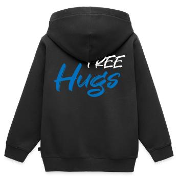 Free hugs - Kinder Premium Organic Zip Hoodie - Schwarz - Hinten - AI Model Kid Male (0cm)