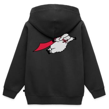Lustiges Superheld Schaf - Kinder Premium Organic Zip Hoodie - Schwarz - Hinten - AI Model Kid Male (0cm)