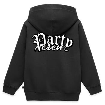 party partycrew partymonster dj deejay disco crew - Sweat Premium à capuche zippé enfant bio - noir - Dos - AI Model Kid Male (0cm)