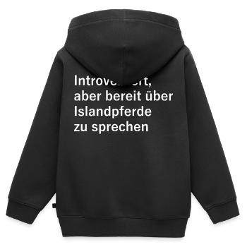 Islandpferde - Islandpferd - Kinder Premium Organic Zip Hoodie - Schwarz - Hinten - AI Model Kid Male (0cm)
