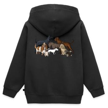 Canine - Sweat Premium à capuche zippé enfant bio - noir - Dos - AI Model Kid Male (0cm)