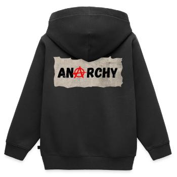 Anarchy - Kids Premium Organic Zip-up Hoodie - black - Back - AI Model Kid Male (0cm)