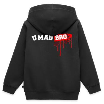 BRO? - Kinder Premium Organic Zip Hoodie - Schwarz - Hinten - AI Model Kid Male (0cm)