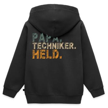 Techniker Abschluss Bestanden Papa Held Sprüche - Kinder Premium Organic Zip Hoodie - Schwarz - Hinten - AI Model Kid Male (0cm)