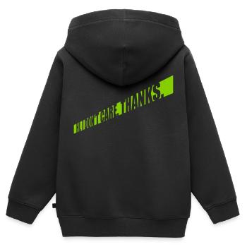 Hi I dont care - Kinder Premium Organic Zip Hoodie - Schwarz - Hinten - AI Model Kid Male (0cm)