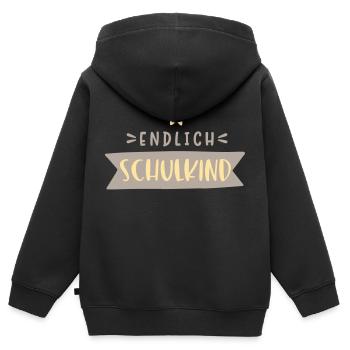 endlich Schulkind mit Stern - Kinder Premium Organic Zip Hoodie - Schwarz - Hinten - AI Model Kid Male (0cm)
