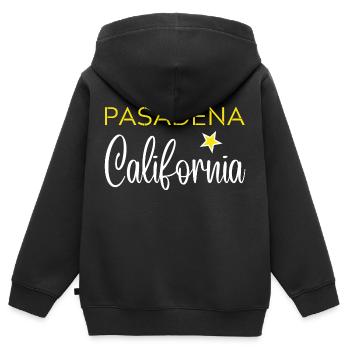 PASADENA California - Sweat Premium à capuche zippé enfant bio - noir - Dos - AI Model Kid Male (0cm)