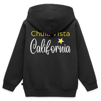 Chula Vista California - Sweat Premium à capuche zippé enfant bio - noir - Dos - AI Model Kid Male (0cm)
