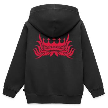Königin Krone Rote Haare - Kinder Premium Organic Zip Hoodie - Schwarz - Hinten - AI Model Kid Male (0cm)