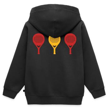 PADEL RED YELLOW RED - Kids Premium Organic Zip-up Hoodie - black - Back - AI Model Kid Male (0cm)