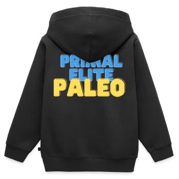 Primal Elite Paléo - Sweat Premium à capuche zippé enfant bio - noir - Dos - AI Model Kid Male (0cm)