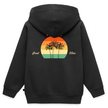 Surf Paradise - Kids Premium Organic Zip-up Hoodie - black - Back - AI Model Kid Male (0cm)
