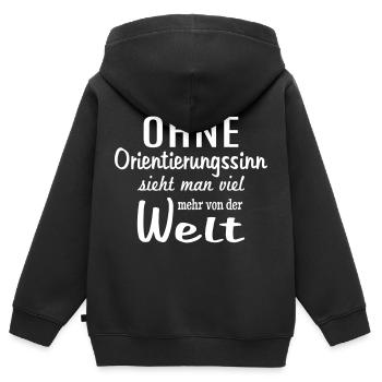 Urlaub Reise verreisen reisen wandern Urlauber - Kinder Premium Organic Zip Hoodie - Schwarz - Hinten - AI Model Kid Male (0cm)