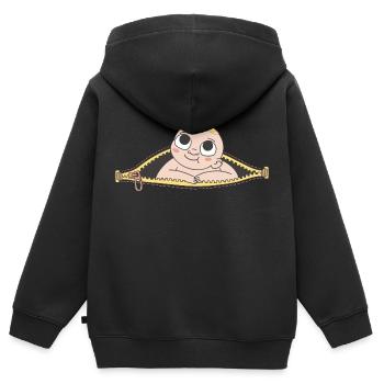 Schwangerschaftskleidung Mama Babybauch Schwanger - Kinder Premium Organic Zip Hoodie - Schwarz - Hinten - AI Model Kid Male (0cm)