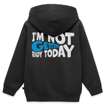 ne pas se préparer aujourd’hui - Sweat Premium à capuche zippé enfant bio - noir - Dos - AI Model Kid Male (0cm)