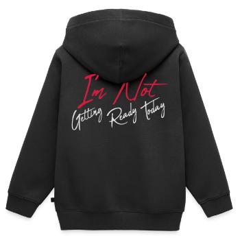 ne pas se préparer aujourd’hui - Sweat Premium à capuche zippé enfant bio - noir - Dos - AI Model Kid Male (0cm)