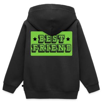 Best friend gruen tshirt - Kinder Premium Organic Zip Hoodie - Schwarz - Hinten - AI Model Kid Male (0cm)