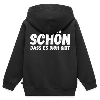 Schön, dass es dich gibt - Kinder Premium Organic Zip Hoodie - Schwarz - Hinten - AI Model Kid Male (0cm)