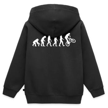 evolution bmx / evolution vélo - Sweat Premium à capuche zippé enfant bio - noir - Dos - AI Model Kid Male (0cm)