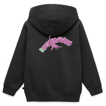 Brachiosaure - Sweat Premium à capuche zippé enfant bio - noir - Dos - AI Model Kid Male (0cm)