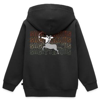 Protéger l’énergie - Sweat Premium à capuche zippé enfant bio - noir - Dos - AI Model Kid Male (0cm)