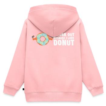 i workout because i love donut - Sweat Premium à capuche zippé enfant bio - rose - Dos - AI Model Kid Female (0cm)