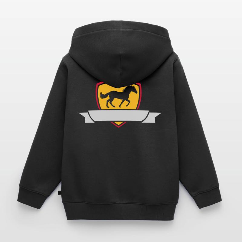 Text einfügen Pferd Banner Kinder Premium Organic Zip Hoodie