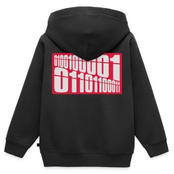 Binary Code Program Language - Kids Premium Organic Zip-up Hoodie - black - Back - AI Model Kid Male (0cm)
