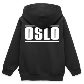 Oslo - Kids Premium Organic Zip-up Hoodie - black - Back - AI Model Kid Male (0cm)