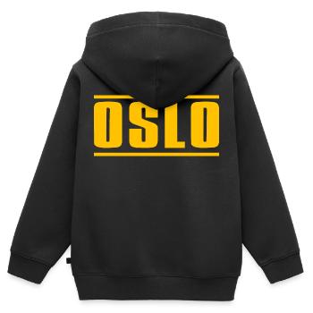 Oslo - Kids Premium Organic Zip-up Hoodie - black - Back - AI Model Kid Male (0cm)
