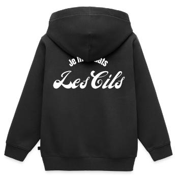Je m'en bats les cils - Sweat Premium à capuche zippé enfant bio - noir - Dos - AI Model Kid Male (0cm)
