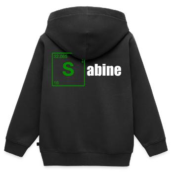 Sabine Geschenk white - Kinder Premium Organic Zip Hoodie - Schwarz - Hinten - AI Model Kid Male (0cm)