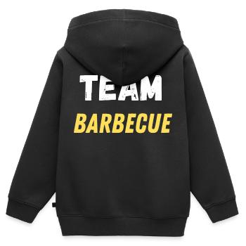 team barbecue - Sweat Premium à capuche zippé enfant bio - noir - Dos - AI Model Kid Male (0cm)