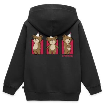 Formation de badminton - Sweat Premium à capuche zippé enfant bio - noir - Dos - AI Model Kid Male (0cm)