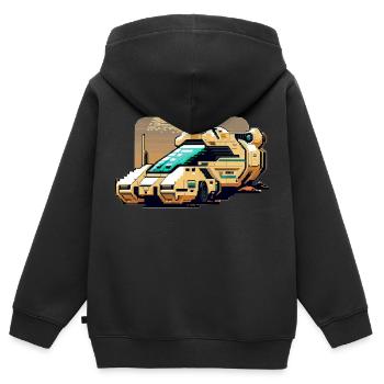 8 Bit Retro Transporter in retro Pixel Graphics - Kids Premium Organic Zip-up Hoodie - black - Back - AI Model Kid Male (0cm)