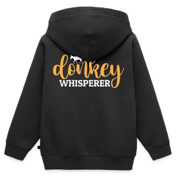 Donkey Whisperer - Kinder Premium Organic Zip Hoodie - Schwarz - Hinten - AI Model Kid Male (0cm)