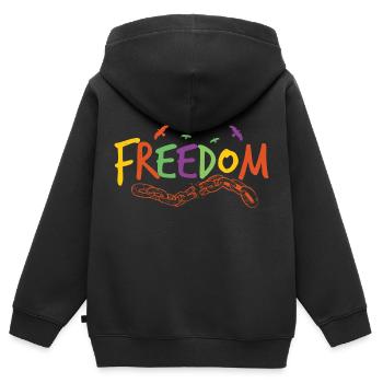 LIBERTÉ - Sweat Premium à capuche zippé enfant bio - noir - Dos - AI Model Kid Male (0cm)