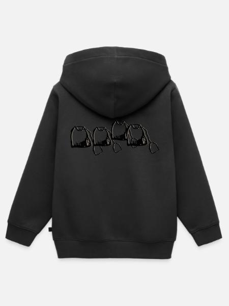 Teebeutelreihe - Kinder Premium Organic Zip Hoodie - Schwarz