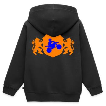 motocross racer wappen 002 - Kinder Premium Organic Zip Hoodie - Schwarz - Hinten - AI Model Kid Male (0cm)