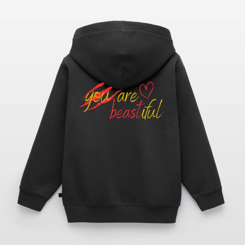 Biest oder Schönheit? Kinder Premium Organic Zip Hoodie