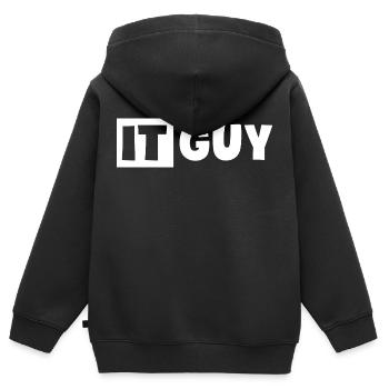 IT Guy Funny Information Technology Tech Desktop - Sweat Premium à capuche zippé enfant bio - noir - Dos - AI Model Kid Male (0cm)
