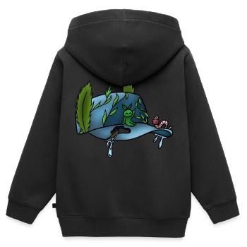 Die Druckkappe! Von Pousse2Bamboo ! - Kinder Premium Organic Zip Hoodie - Schwarz - Hinten - AI Model Kid Male (0cm)