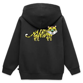 Wildtiere - Kinder Premium Organic Zip Hoodie - Schwarz - Hinten - AI Model Kid Male (0cm)