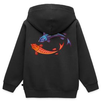 Meerestiere - Kinder Premium Organic Zip Hoodie - Schwarz - Hinten - AI Model Kid Male (0cm)
