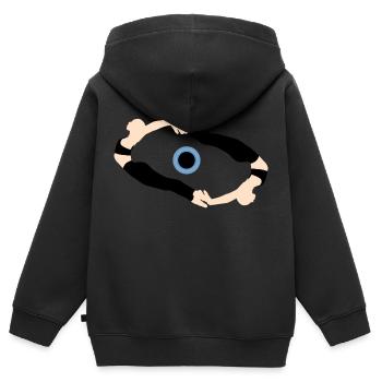 Eye - Sweat Premium à capuche zippé enfant bio - noir - Dos - AI Model Kid Male (0cm)