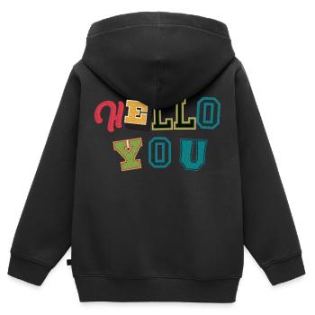 Paroles - Sweat Premium à capuche zippé enfant bio - noir - Dos - AI Model Kid Male (0cm)